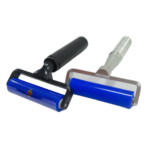 Venta caliente Almacén Stock Reutilizable 20 pulgadas Mango de plástico negro <span class=keywords><strong>Rodillo</strong></span> de silicona azul para sala limpia - Product Image 3