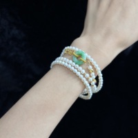 Collier en jadéite birmane de qualité supérieure, collier en jadéite birmane perlée de qualité supérieure, collier en jadéite pour femmes (avec NGTC)