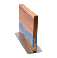 Nouveauté Étagère de rangement de cuisine en bois d'acacia double face avec porte-couteaux magnétique pour une utilisation en cuisine