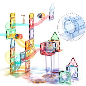 Kids Lage Moq Fabricage 158Pcs Marmeren Run Diy Stuurpen Sterke Magnetische Tegel Connect Tube Bouwstenen Magnetische Marmeren Run speelgoed - Product Image 1