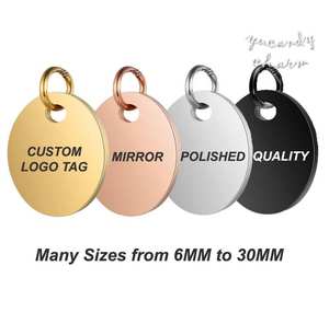 Custom Logo Tags Pendant Manufacture's DIY Name <strong>Coin</strong> Disc Charm with Link Chain Stainless Steel Laser Engraved Jewelry - Product Image 3