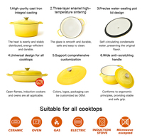 WEINING Promotion : Cocotte en fonte émaillée colorée 27 cm, style américain, compatible gaz et induction, écologique, pour cuisson et ragoûts