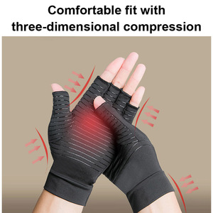 High Quality Gym Sports Hands Copper Compression Arthritis <strong>Carpal</strong> <strong>Tunnel</strong> Fingerless <strong>Gloves</strong> - Product Image 6