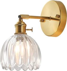 Lámpara de pared de cristal de latón Retro japonés Simple moderno nórdico creativo LED piedra empotrada para dormitorio pasillo fábrica al por mayor - Product Image 6