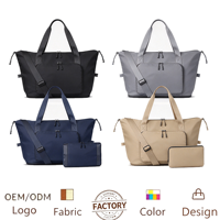 Sac de voyage pliable 40L, sac de transport à roulettes avec fond extensible pour week-end, aéroport, camping, vacances, usage quotidien, personnalisable en usine