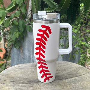 <b>Double</b> <b>Wall</b> Vacuum Sealed Stainless Steel 40oz Insulated Sports Adventure Travel <b>Mug</b> Iced Tea Coffee Baseball Print Tumbler - Product Image 2