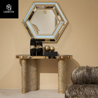 Meubles de salon personnalisés de style design pour la maison moderne Table console d'angle avec dessus en marbre créatif et sens avancé