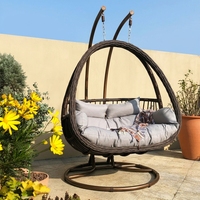 Fauteuil suspendu en métal style vent, balançoire double 2 places, chaise suspendue d'extérieur, panier suspendu nid d'oiseau d'intérieur Super