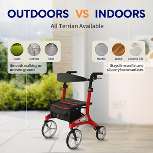 Andador Plegable <span class=keywords><strong>con</strong></span> <span class=keywords><strong>Asiento</strong></span> Acolchado, Ligero y Portátil, de 4 Ruedas, Ayuda <span class=keywords><strong>para</strong></span> Caminar <span class=keywords><strong>con</strong></span> Altura Ajustable <span class=keywords><strong>para</strong></span> <span class=keywords><strong>Adultos</strong></span> Mayores, OEM - Product Image 3