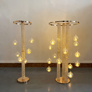 Support en métal LANJO pour fleurs, pendentif en acrylique, centre de table, bougeoirs suspendus en forme de globe pour centres de table de mariage - Product Image 6