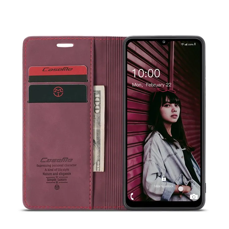 En Caseme Retro cüzdan deri telefon Samsung kılıfı Galaxy A32 5G A52 A72 4G A22 A12 5G S21 FE Flip manyetik Stand cilt kapak
