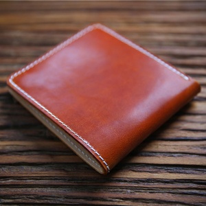 Custom Your Brand Italian Vegetable Tanned Leather <b>RFID</b> Protected Polyester Lining Short Mens Slim <b>Wallet</b> - Product Image 4