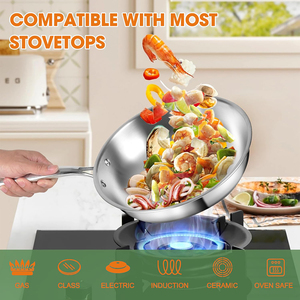 Ensemble de casseroles en acier inoxydable de haute qualité à 3 couches avec couvercles en verre, adaptées aux cuisinières à gaz et à induction, en acier inoxydable triple couche - Product Image 6