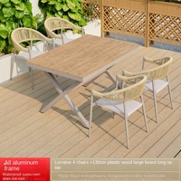 Ensemble de meubles de jardin en rotin moderne imperméable pour l'extérieur, table et chaises, cour, villa, meubles de loisirs