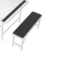 Ensemble de table et bancs pliants en alliage d'aluminium - Conception compacte pour pique-nique en plein air, barbecue, repas, utilisation portable, mobilier d'extérieur