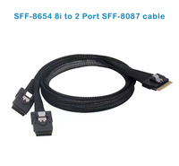 Cable de disco duro del servidor Mini SAS 8i 74pin a 2 puertos Mini SAS 36P Impedancia de SFF-8087 85 ohmios 12Gbps