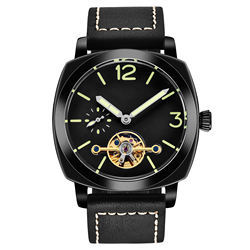 Montres mécaniques de luxe automatiques OEM pour hommes, bracelet en cuir, boîtier de 24 mm, marque Miyota, très demandées - Product Image 2