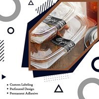 Étiquettes thermiques personnalisées pour plats à emporter, rouleaux d'autocollants adhésifs pour la livraison, pour l'emballage des plats à emporter des restaurants