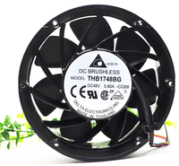 Untuk delta THB1748BG 48V 5.80A fan 607.0 CFM bulat bingkai logam komunikasi peralatan kipas pendingin