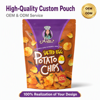 Pochette stand-up imperméable sur mesure pour chips, aliments pour bébés, sushis et sucre, avec impression en héliogravure et logo personnalisé