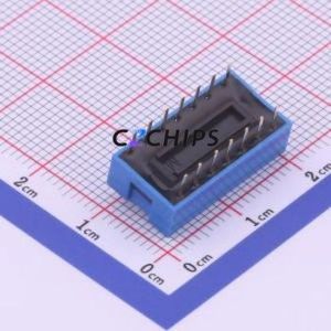 DS-07BLP DIP Switch Through hole Component (THT) Switch Flat Toggle, Raised Type Single Pole Single Throw 7 PC Pin - Product Image 2