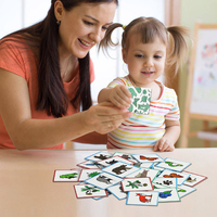 Boîte en carton personnalisée écologique à coins carrés pour jeu de cartes mémoire éducatives sur les animaux pour enfants