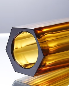 Vaso di decorazione per la tavola di casa di lusso moderno vaso di vetro ambrato stella diamante stile nordico colorato <span class=keywords><strong>Murano</strong></span> vaso di vetro soffiato a mano - Product Image 6