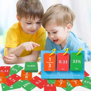 69 Piezas de Tarjetas Manipulables para Juegos de Matemáticas, Herramienta de Aprendizaje, Tabla de Conversión entre Decimales, Porciones y Fracciones - Product Image 4