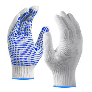 Vietnam PVC Dot Coated CVC Gloves Elastic Wrist Breathable Washable Anti Slip Safety Work Gloves Warehouse Handling <b>Packaging</b> - Product Image 2