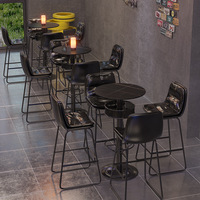 Chaises de bar modernes, tabourets avec dossier en fer, meubles de bar hauts, pour usage extérieur, commercial, cuisine, bar à domicile, durables et écologiques