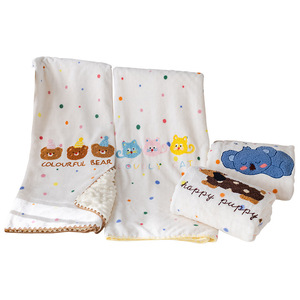 Hot Sale Large Size <b>White</b> <b>Baby</b> <b>Blanket</b> High Quality Soft Newborn Bedding with Cartoon Soothing Design Washable - Product Image 3