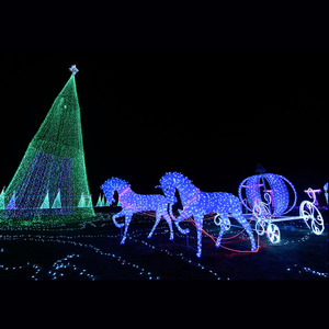 Grand centre commercial 3d extérieur Décoration de luxe de Noël Place extérieure étanche Led éclairage commercial en calèche - Product Image 4