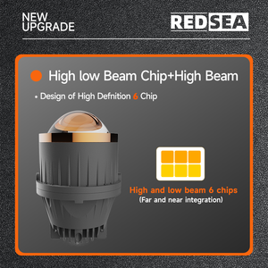 Phare antibrouillard à lentille Bi-<span class=keywords><strong>LED</strong></span> Redsea G30 120W, trois couleurs, projecteur 3 pouces, double coupelle de lampe, phare antibrouillard <span class=keywords><strong>LED</strong></span> haute performance pour voiture - Product Image 2