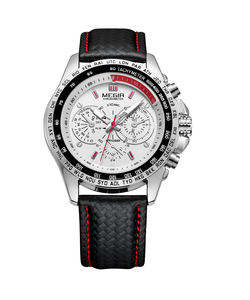 Vente en gros de montres pour hommes <span class=keywords><strong>MEGIR</strong></span> <span class=keywords><strong>1010</strong></span>, montres en cuir de luxe, montres à quartz décontractées pour affaires, montres de sport étanches, logo personnalisé - Product Image 2
