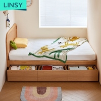 Lit simple moderne en pin massif pour enfants avec sommier intégré, durable et confortable, élégance raffinée VH1A-A