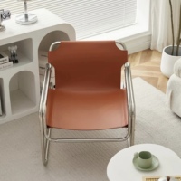 Fauteuil de salon moderne en acier inoxydable, design rétro, réglable, élégant et confortable