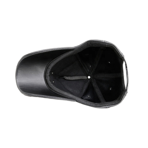 Gorra de Béisbol Ajustable de Cuero PU Genuino Negro, Tela Oxford Personalizada con Logotipo Metálico, Características Comunes en Gorras de Béisbol - Product Image 5