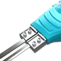 Couteau électrique sans fil à batterie lithium DC21V, tête de coupe pour plastique et mousse, avec lame en forme de R et pied de coupe