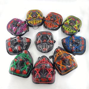 थोक हेलोलीन पीवीसी नेतृत्व वाला मास्क एल हॉरर जोकर बनाम आकार के नेतृत्व वाले चेहरे की मास्क पार्टी मास्क कोल्ड लाइट लाइट लाइट प्लास्टिक - Product Image 5