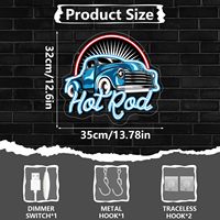 Enseigne néon LED rétro Hot Rod Truck, décoration murale néon pour salle de jeux, bar, enseignes néon personnalisées