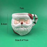 Mug à café en céramique 3D de Noël, tasse de Noël fantaisie avec visage de Père Noël pour cadeaux de Noël