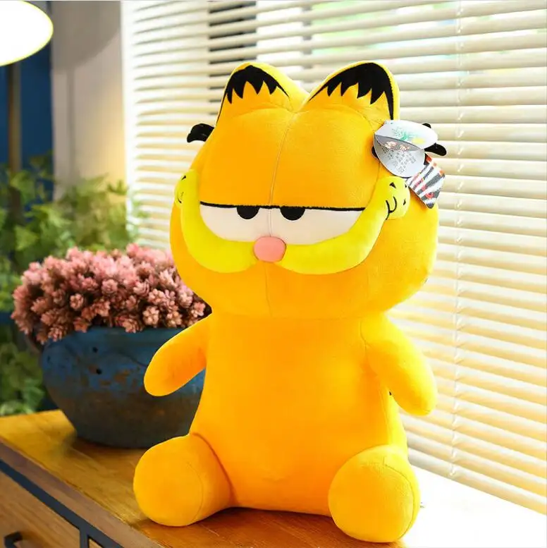 XUX Fashion Kawaii Yellow Cat Plush Toys Cute Girl Sleeping Pillow PP Cotton Stuffed Soft Toy Girl Friend Gift