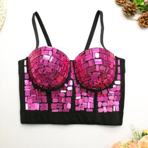 Top bustier <span class=keywords><strong>court</strong></span> en verre à sequins, style corset sexy <span class=keywords><strong>pour</strong></span> la danse et la scène - Product Image 5