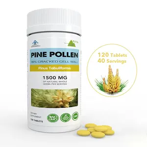 Extrato de pólen de pinho Pinus Tabuliformis 1kg, fábrica GMP, venda quente 99% de paredes celulares rachadas, pó 20:1, comprimidos de pólen de pinho