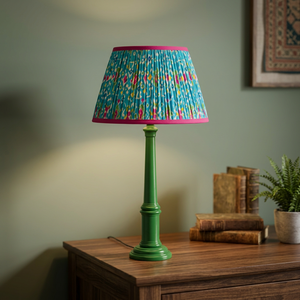 Lampe de table traditionnelle avec abat-jour en tissu floral multicolore, style Empire, E27, décoration de chambre à coucher, prix de gros, lampe de table faite à la main - Product Image 1