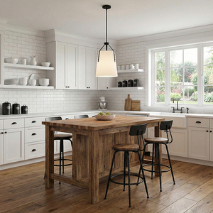 Lampada a Sospensione Vintage Stile Rustico, Decorazione per Cucina, Metallo Nero Opaco con Cinghia, Paralume Conico in Tessuto Bianco, Lampada a Sospensione LED con Cinghia - Product Image 2