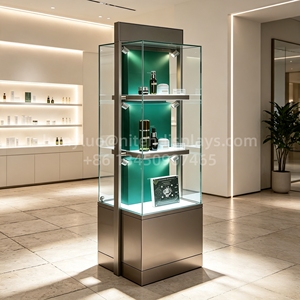ตู้โชว์กระจกหรูหราโครงโลหะพร้อมไฟสปอตไลท์ LED ตู้โชว์เครื่องสำอางและน้ำหอมระดับไฮเอนด์ - Product Image 3