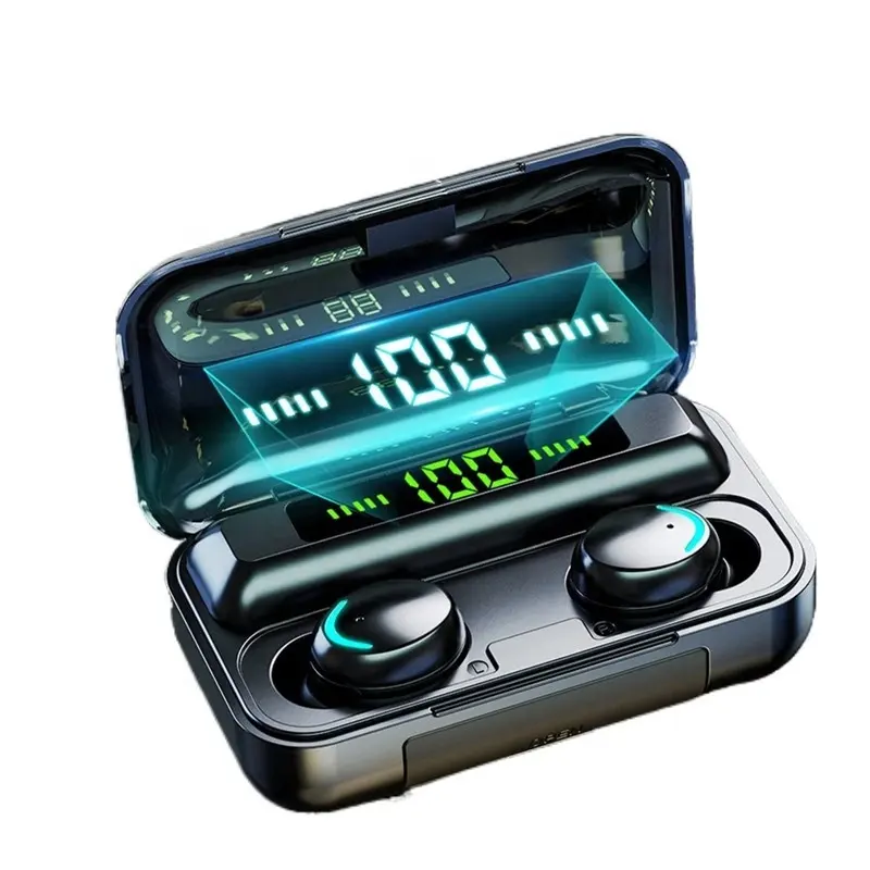 뜨거운 판매 tws 이어폰 방수 ipx7 F9 HIFI 9D 스테레오 헤드폰 게임 헤드폰 이어폰