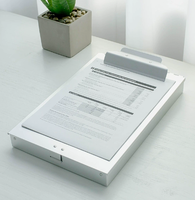 Boîte de rangement pour documents en aluminium à simple couche avec clips papillon, motif logo personnalisé