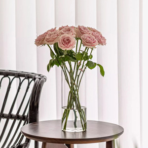 도매 현대 방수 투명 유리 세련된 꽃 유리 꽃병 웨딩 장식 - Product Image 5